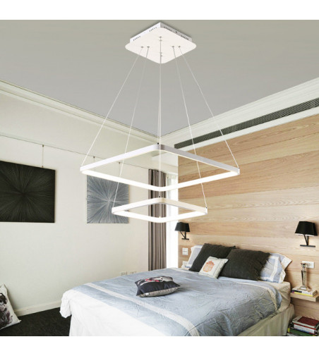 Żyrandol LED Lampa regulowana Fabio II kwadrat 30+50cm