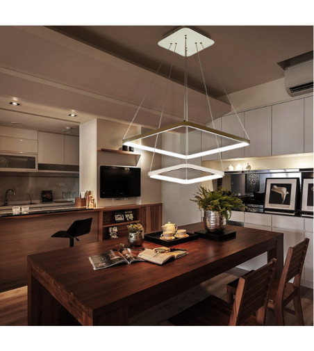 Żyrandol LED Lampa regulowana Fabio II kwadrat 30+50cm