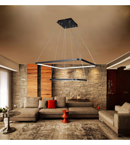 Żyrandol LED Lampa regulowana Fabio II kwadrat 30+50cm