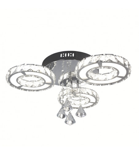 Lampa syfitowa glamour LED Otylia ⌀50cm | Kryształowy żyrandol 30W