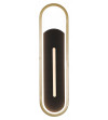 Hawana - Łukowy  czarno-złoty prostokąt - kinkiet LED 40cm