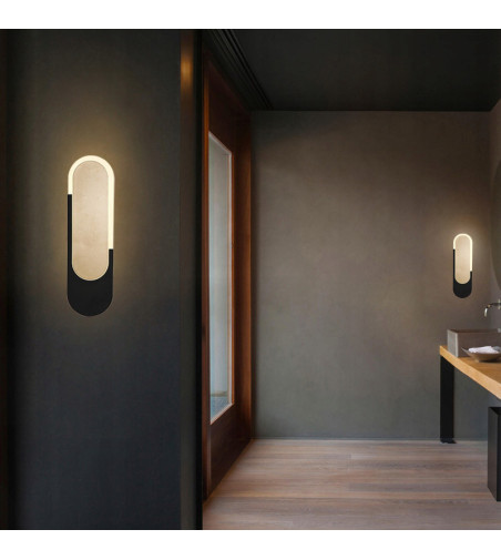 Dakar - Łukowy  czarno-złoty nowoczesny kinkiet LED 40cm