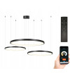 Czarna lampa wisząca Silva IV Smart Home - okręgi LED ring  40/60/80cm