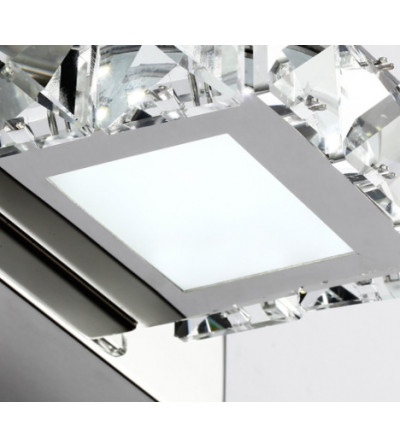 Kinkiet LED 4W z wbudowanymi szklanymi kryształkami | Stal
