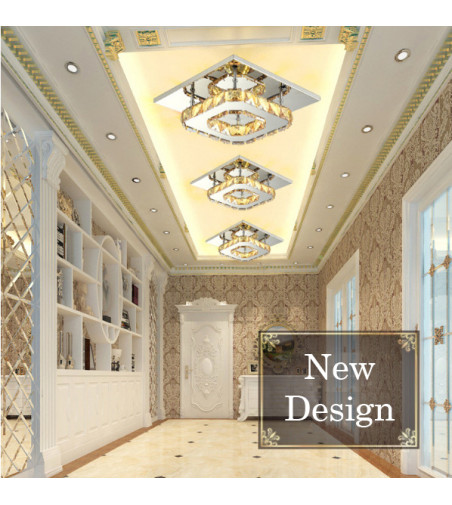 Meteor I lampa kryształ LED panel plafon Kinkiet kwadrat 12W