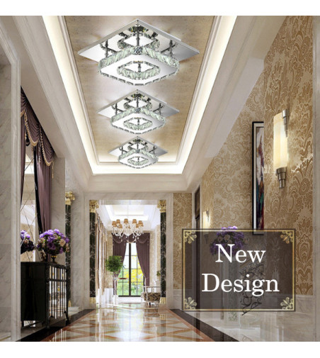 Meteor I lampa kryształ LED panel plafon Kinkiet kwadrat 12W