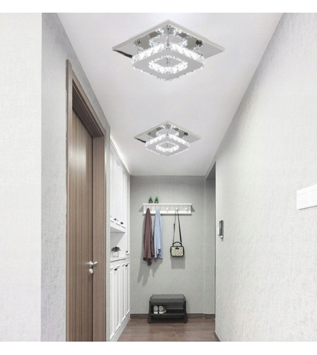 Meteor I lampa kryształ LED panel plafon Kinkiet kwadrat 12W