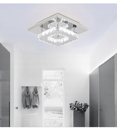 Meteor I lampa kryształ LED panel plafon Kinkiet kwadrat 12W