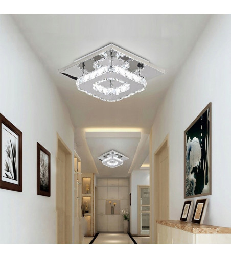 Meteor I lampa kryształ LED panel plafon Kinkiet kwadrat 12W