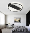 Czarna lampa sufitowa Leo I - plafon LED okrąg 42cm | Wobako