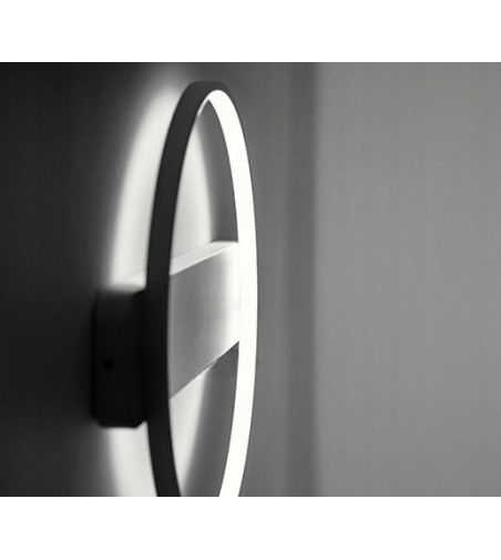 Czarna lampa sufitowa Leo I - plafon LED okrąg 42cm | Wobako