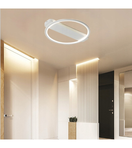 Biała lampa sufitowa Leo I - plafon LED okrąg 42cm | Wobako