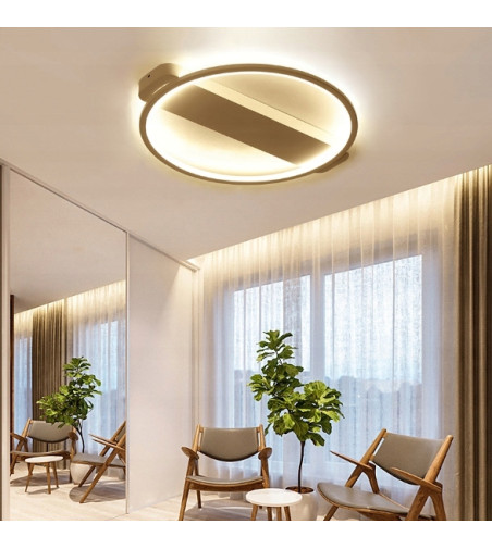 Biała lampa sufitowa Leo I - plafon LED okrąg 42cm | Wobako