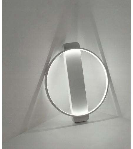 Biała lampa sufitowa Leo I - plafon LED okrąg 42cm | Wobako