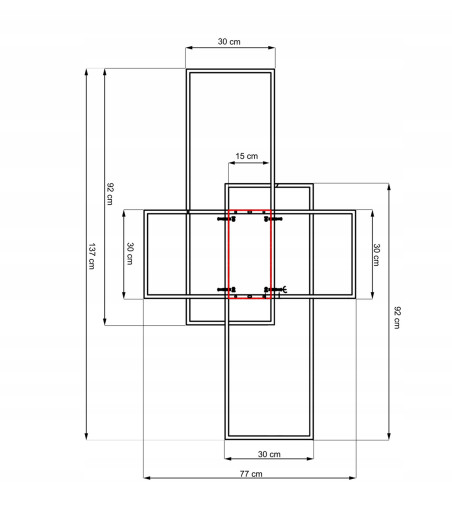 FENIX SLIM III lampa sufitowa plafon prostokąt żyrandol 137cm LED 90W PILOT