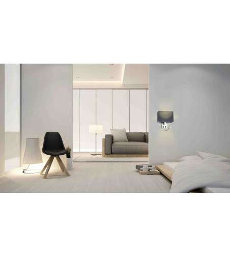 Kinkiet lampa ścienna grafitowa Nina Wobako LED do czytania w łóżku E27