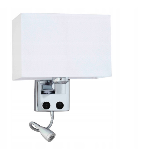 Kinkiet, szara lampa ścienna Nina Wobako LED do czytania w łóżku E27