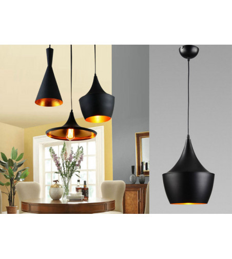 Nowoczesna czarno-złota lampa wisząca z linii LOFT 23cm E27