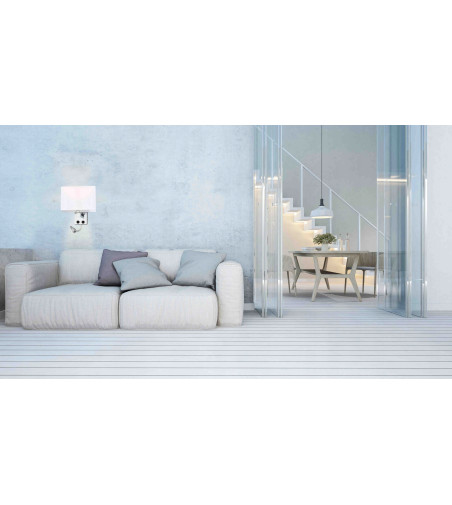 Kinkiet, szara lampa ścienna Nina Wobako LED do czytania w łóżku E27