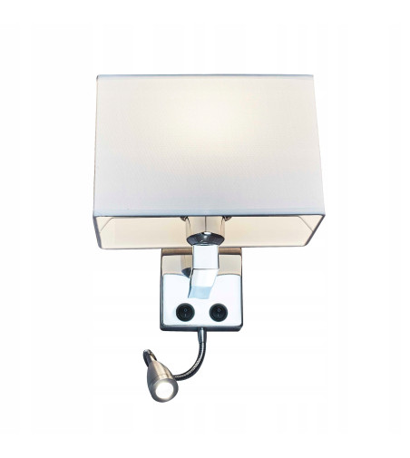 Kinkiet, szara lampa ścienna Nina Wobako LED do czytania w łóżku E27