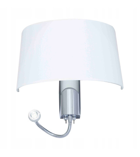 Vega Flexi kinkiet lampa nocna LED z białym abażurem do sypialni