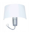 Vega Flexi kinkiet lampa nocna LED z białym abażurem do sypialni 