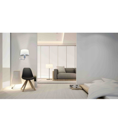 Vega Flexi kinkiet lampa nocna LED z białym abażurem do sypialni