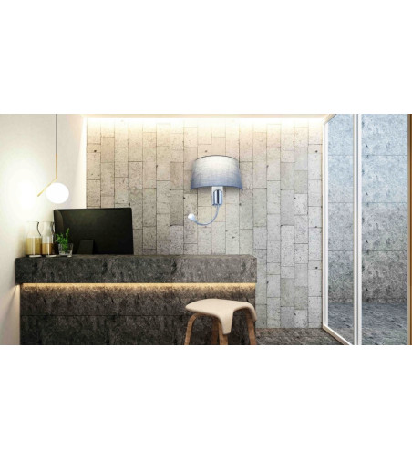 Kinkiet nocny z grafitowym abażurem do sypialni LED VEGA regulowana