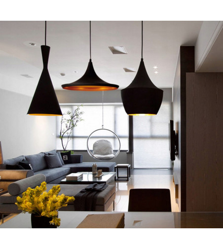 Nowoczesna czarno-złota lampa wisząca z linii LOFT 23cm E27