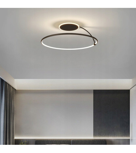 Czarna Lampa Sufitowa LED Wobako Bora | Designerska