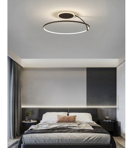 Czarna Lampa Sufitowa LED Wobako Bora | Designerska