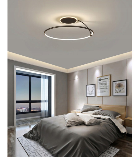 Czarna Lampa Sufitowa LED Wobako Bora | Designerska