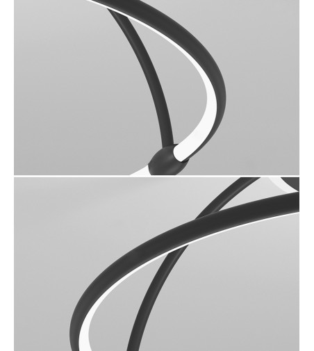 Czarna Lampa Sufitowa LED Wobako Bora | Designerska