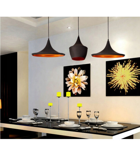 Nowoczesna czarno-złota lampa wisząca z linii LOFT 23cm E27