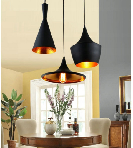 Nowoczesna czarno-złota lampa wisząca z linii LOFT 23cm E27