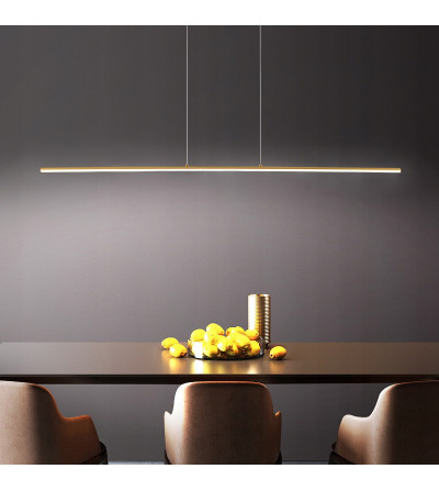 Złota lampa wisząca MONAKO LED długa nad stół nowoczesna 120cm