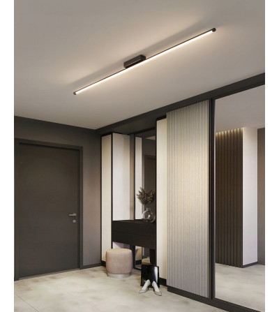 Lekka i delikatna wizualnie lampa liniowa LED do modernistycznego wnętrza