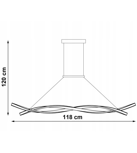 Santiago nowoczesna długa lampa wisząca nad stół 118cm 53W  | LED