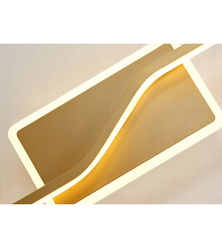 Złoty liniowy kinkiet nad lustro o przewrotnej formie 80cm | LED