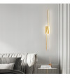 Złoty liniowy kinkiet nad lustro o przewrotnej formie 80cm | LED