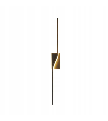 Czarny kinkiet w przełamującej stereotyp formie linie geometryczne 80cm