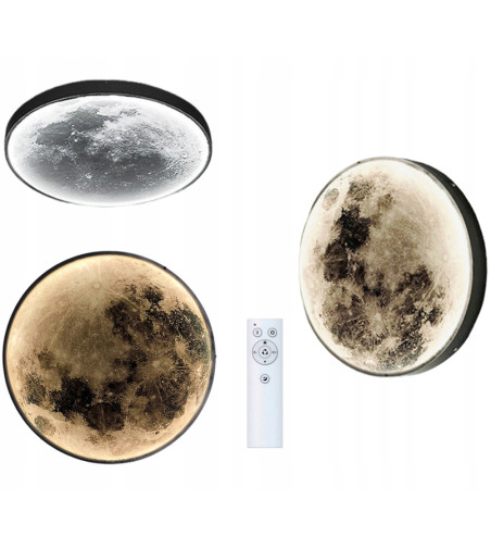 Plafon LED MOON 50cm - Księżyc w Domu, Sterowanie Pilotem, Energooszczędny