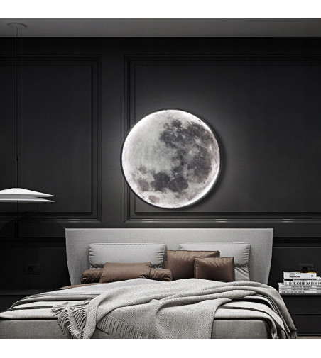 Plafon LED MOON 50cm - Księżyc w Domu, Sterowanie Pilotem, Energooszczędny