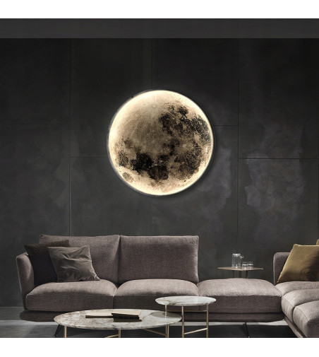 Plafon LED MOON 50cm - Księżyc w Domu, Sterowanie Pilotem, Energooszczędny