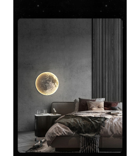 Plafon LED MOON 50cm - Księżyc w Domu, Sterowanie Pilotem, Energooszczędny