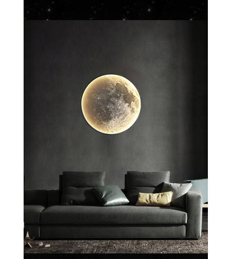 Plafon LED MOON 50cm - Księżyc w Domu, Sterowanie Pilotem, Energooszczędny