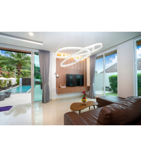 Nowoczesna lampa żyrandol ring okrąg LED 58cm