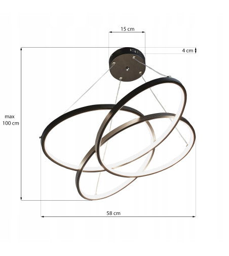 Nowoczesna lampa żyrandol ring okrąg LED 58cm
