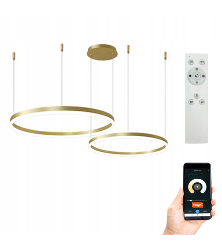 Nowoczesna Złota Lampa z Dwoma Okręgami | SILVA EXT II 60 PRO