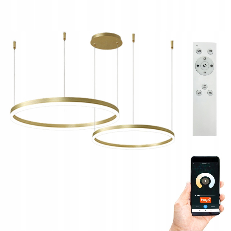 Silva EXT II 60 Pro złota lampa wisząca 40/60 pilot okręgi ring żyrandol LED Tuya WiFi